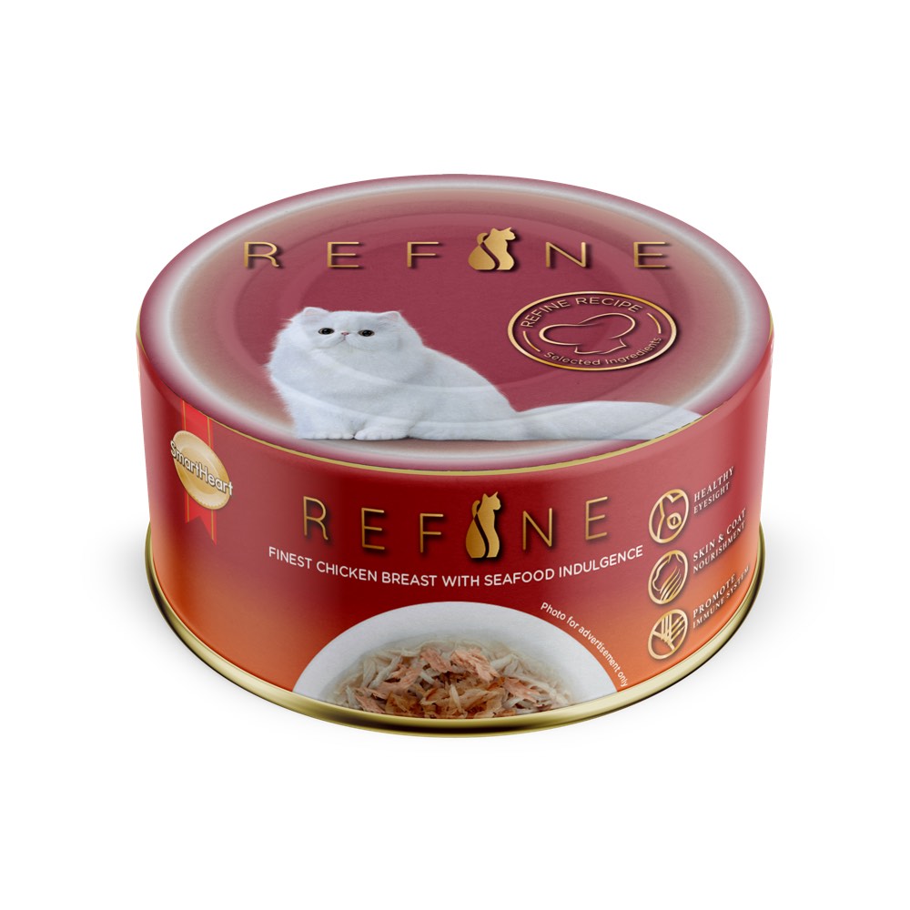 Smartheart Refine Finest Chicken Breast With Seafood Indulgence Canned Cat Food 80g