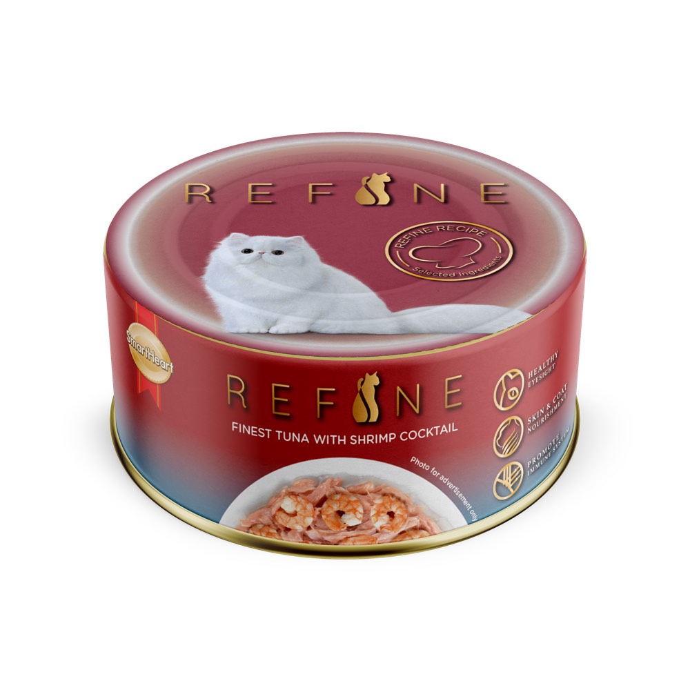 Smartheart Refine Finest Tuna With Shrimp Cocktail Canned Cat Food 80g