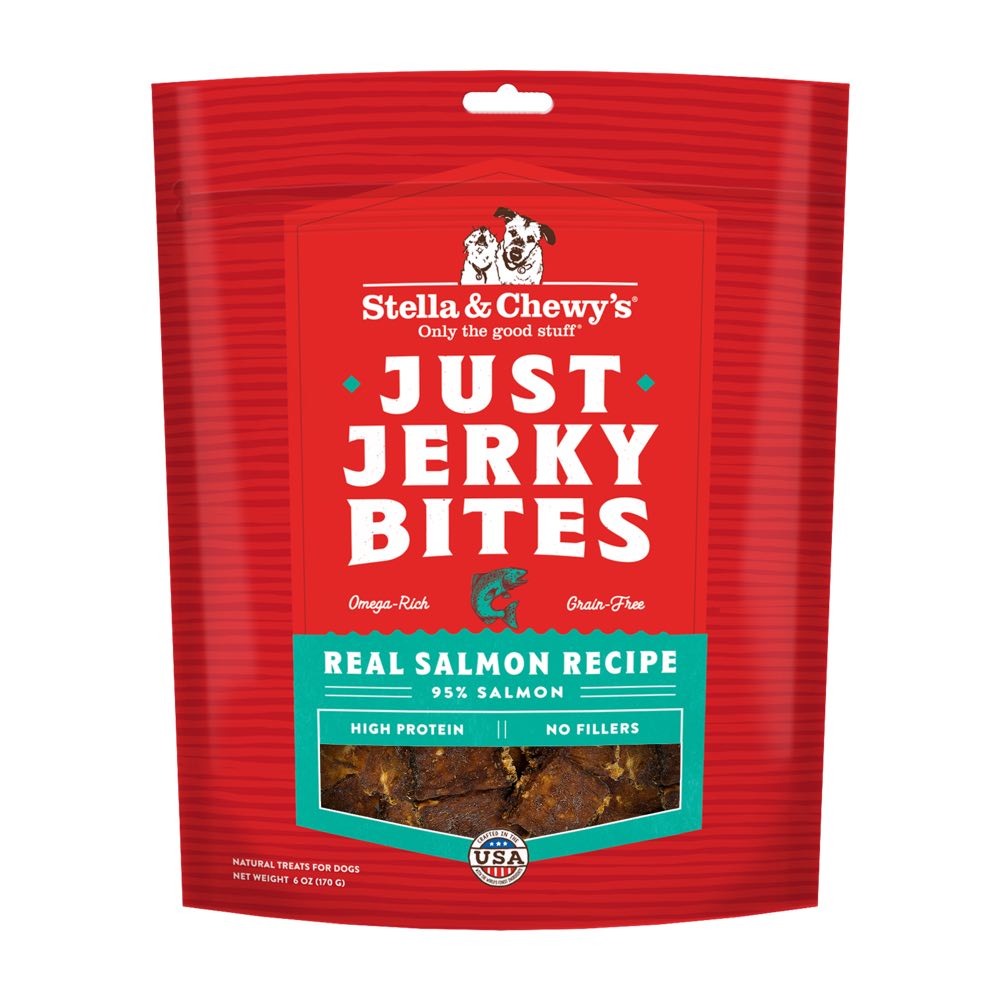 Stella & Chewy's Just Jerky Bites Real Salmon Recipe Jerky Grain-Free Dog Treats 6oz