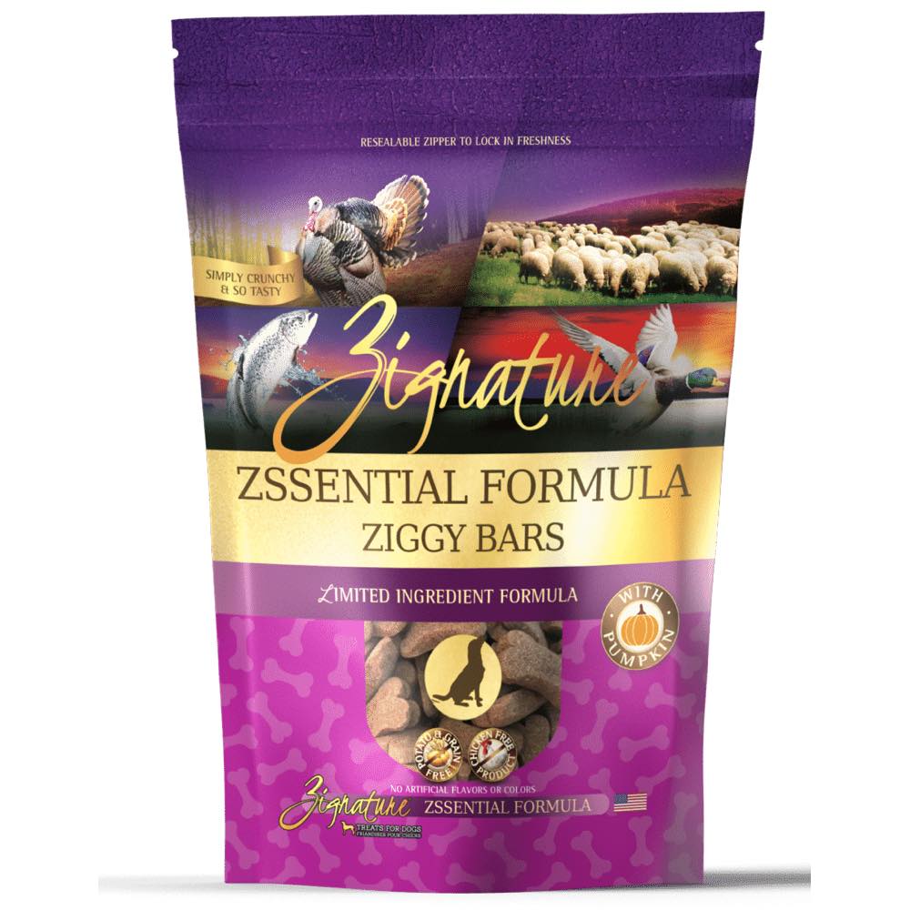 Zignature Ziggy Bars Zssential Formula Grain Free Biscuit Dog Treats 12oz