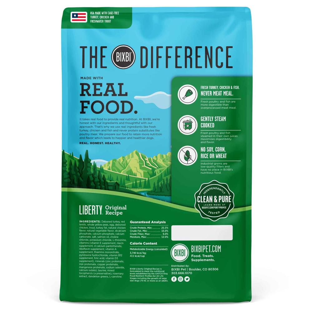 "Bixbi Liberty Original (Turkey, Chicken & Fish) Limited Ingredient Grain-Free Dry Dog Food"