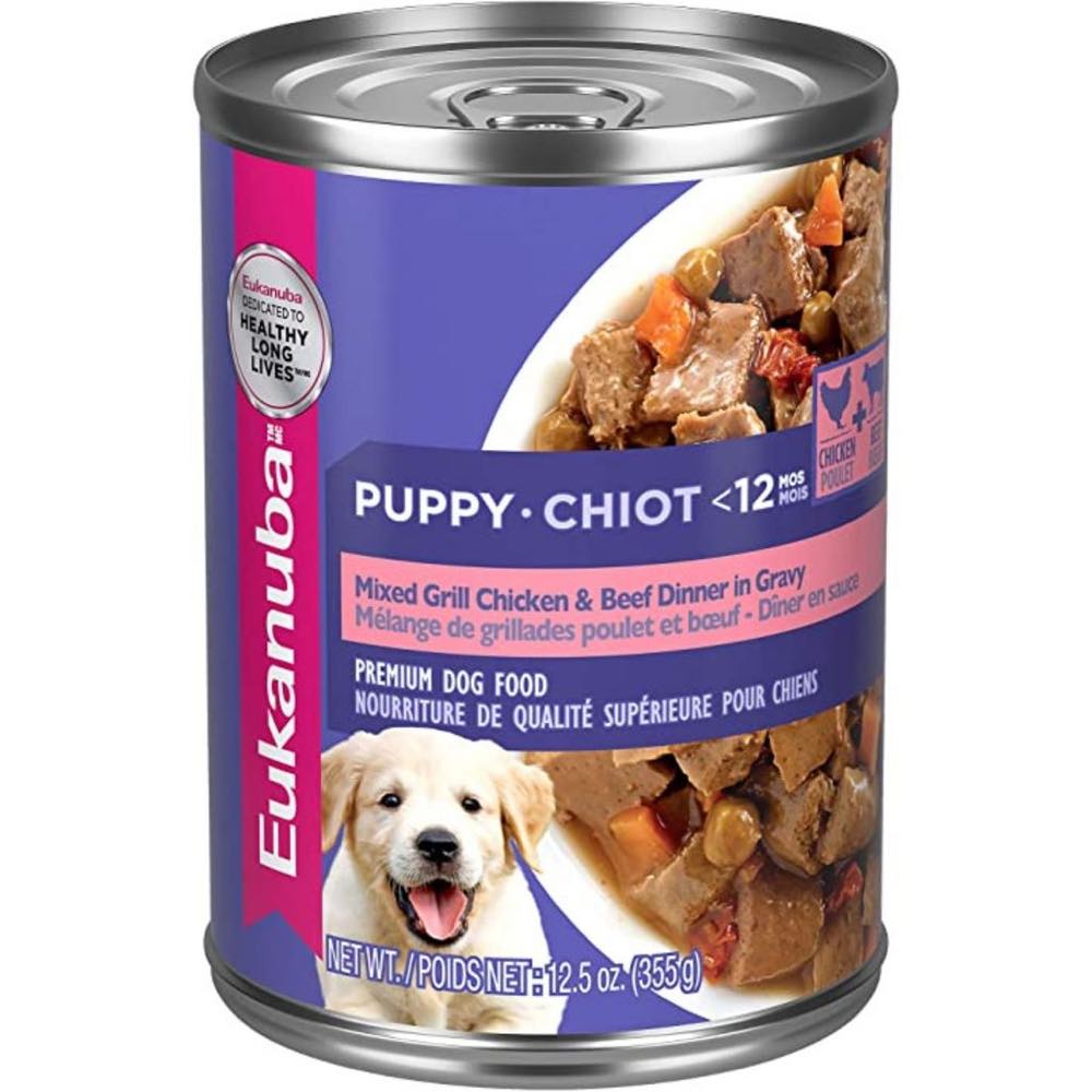 Eukanuba Mixed Grill Chicken & Beef Dinner In Gravy Puppy Canned Dog Food 355g