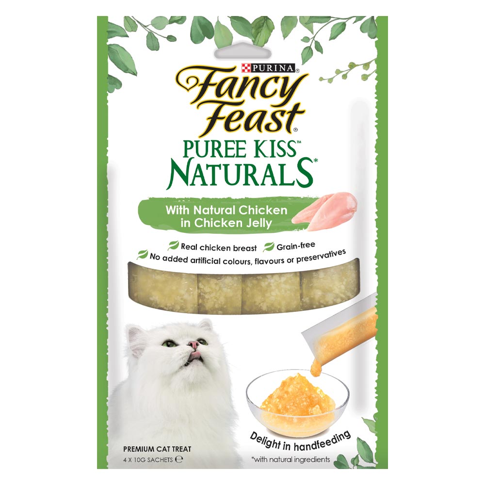 Fancy Feast Puree Kiss Naturals Chicken In Chicken Jelly Liquid Cat Treats 40g