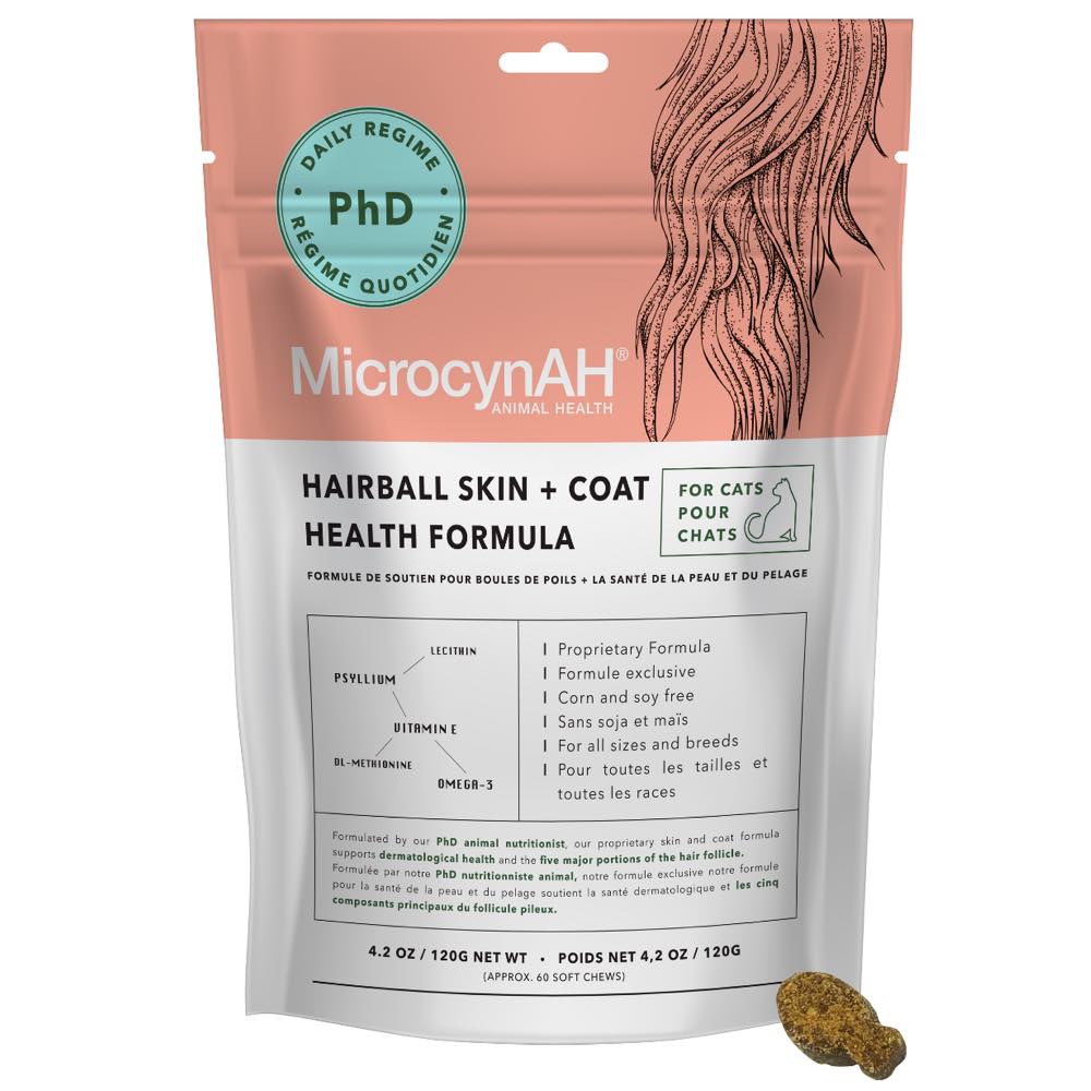 MicrocynAH Hairball Skin + Coat Formula Cat Treats 120g
