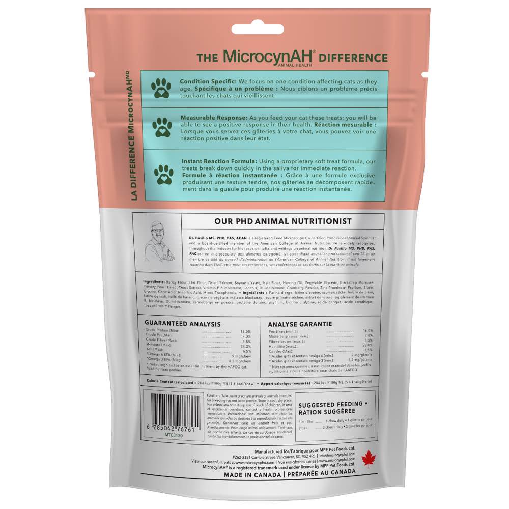 MicrocynAH Hairball Skin + Coat Formula Cat Treats 120g