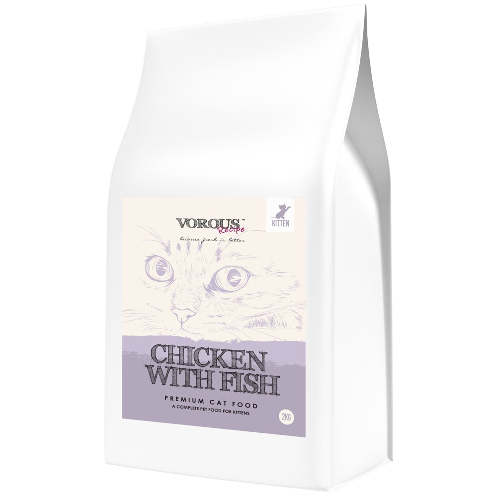 30% OFF + FREE SUPPLEMENT w 10kg: Vorous Chicken With Fish & Rice Kitten Dry Cat Food